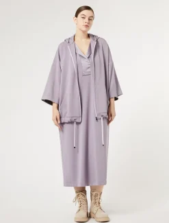 Langes Kleid aus Jersey und Satin