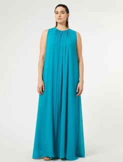 Langes Kleid aus Krepp-Georgette