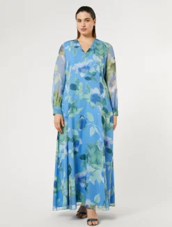 Langes Kleid aus Seiden-Georgette