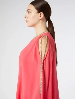 Langes Kleid aus Seiden-Georgette