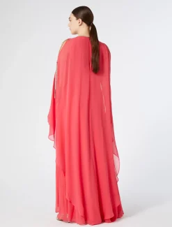 Langes Kleid aus Seiden-Georgette