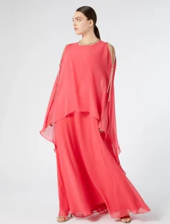 Langes Kleid aus Seiden-Georgette