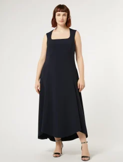 Langes Kleid aus Triacetat-Cady