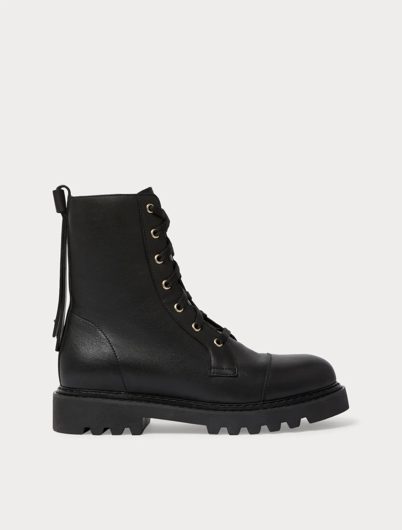 Leather combat boots