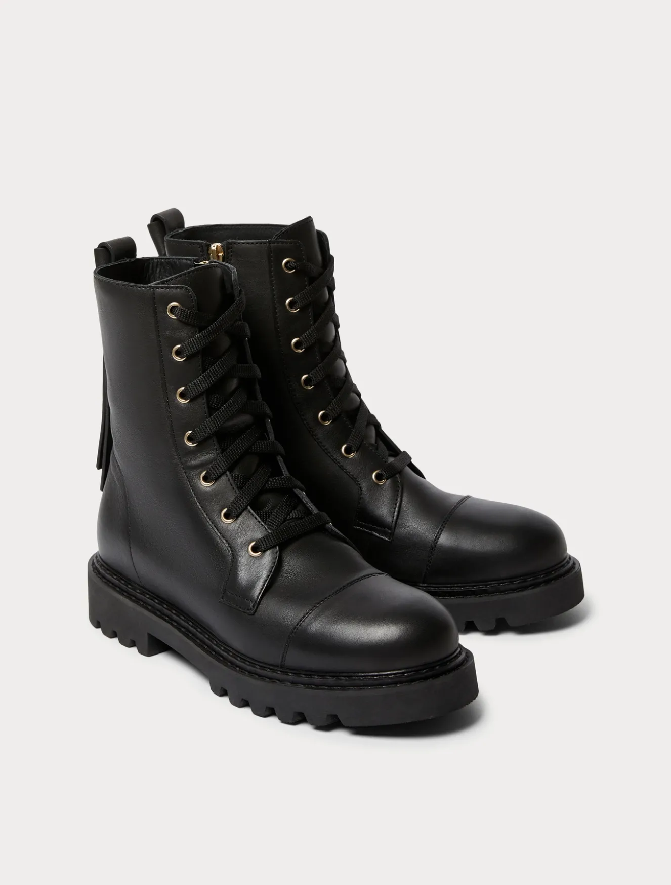 Leather combat boots