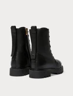 Leather combat boots