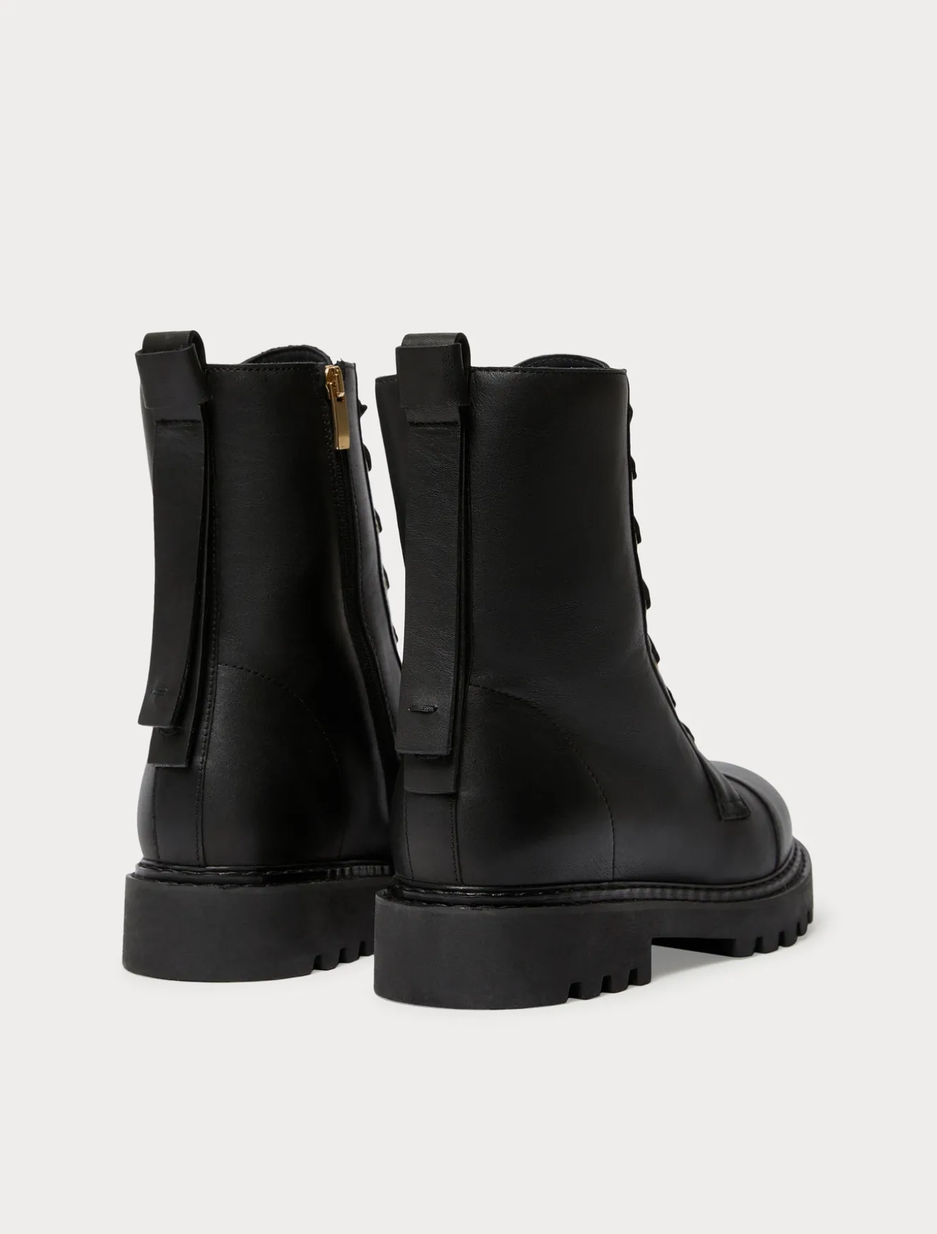 Leather combat boots