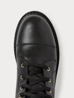 Leather combat boots