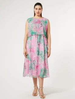 Longuette-Kleid aus Georgette