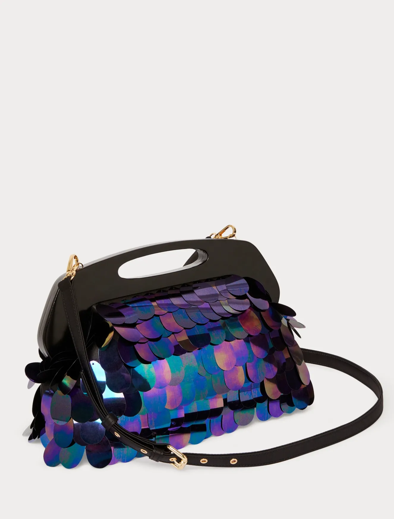 Pochette aus Satin mit Pailletten