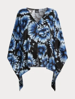 Poncho aus bedrucktem Satin