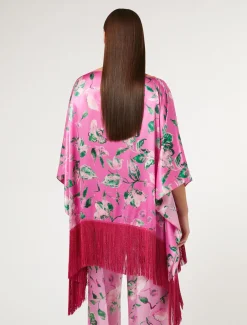 Poncho aus Seidensatin