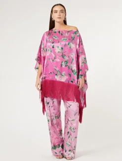 Poncho aus Seidensatin