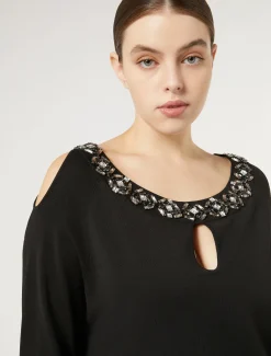 Pullover aus bestickter Viskose