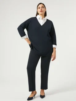 Pullover aus Crêpe-Viskosestretch