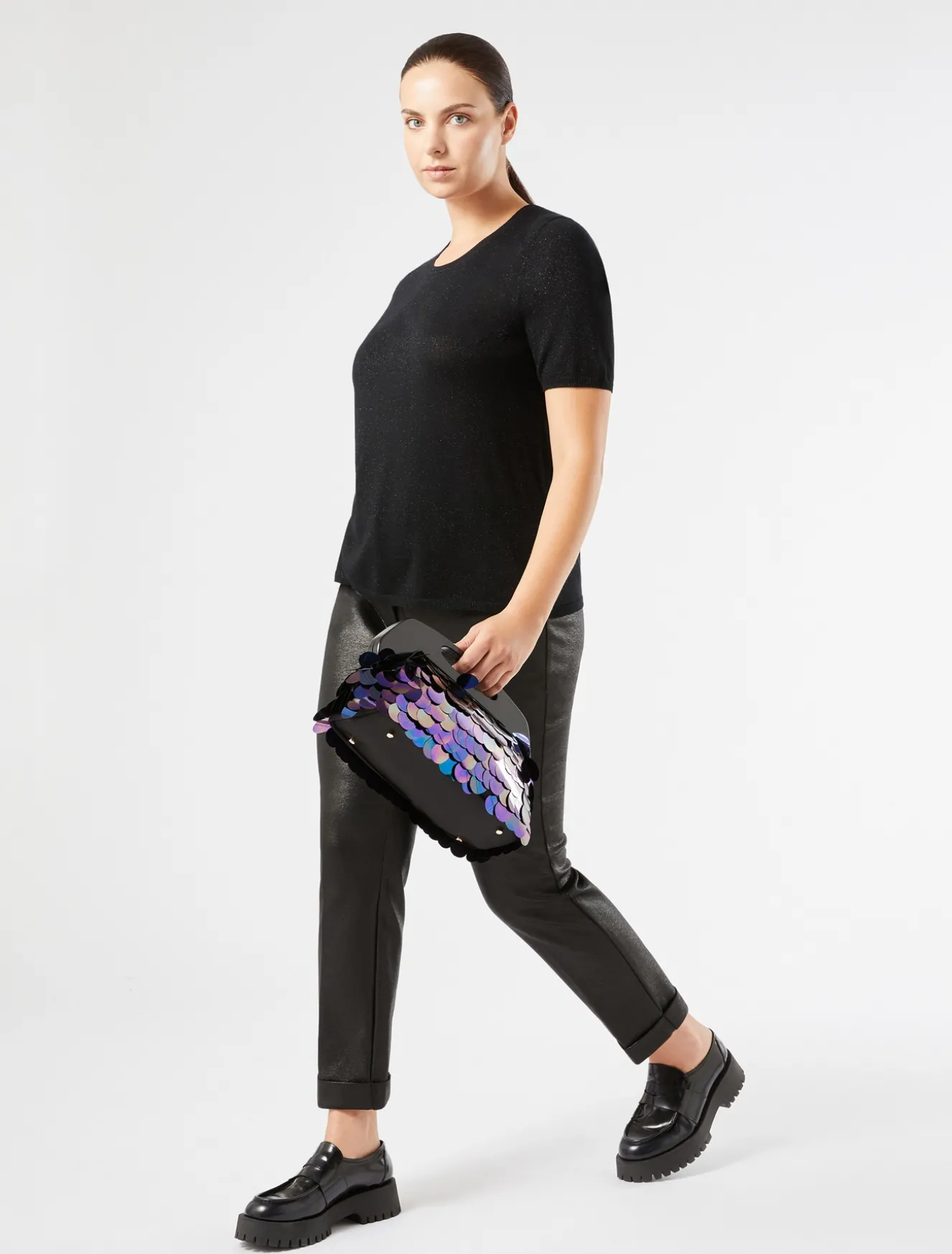 Pullover aus Metallic-Wolle