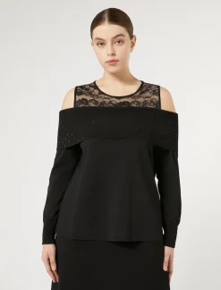 Pullover aus Viskose mit Stickerei