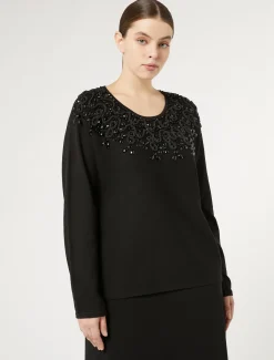 Pullover aus Viskose mit Stickerei