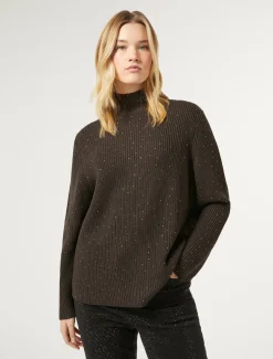 Pullover aus Wollmischung mit Strass