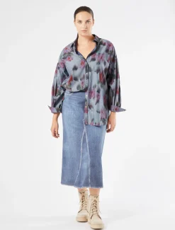 Rock aus bedrucktem Sweatjersey