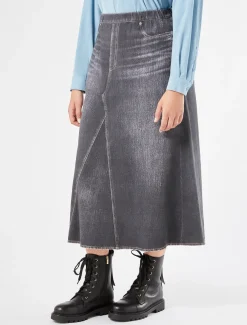 Rock aus bedrucktem Sweatjersey