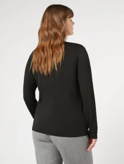 Rollkragenpullover aus weichem Stretch-Viskose-Jersey