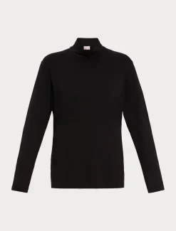 Rollkragenpullover aus weichem Stretch-Viskose-Jersey