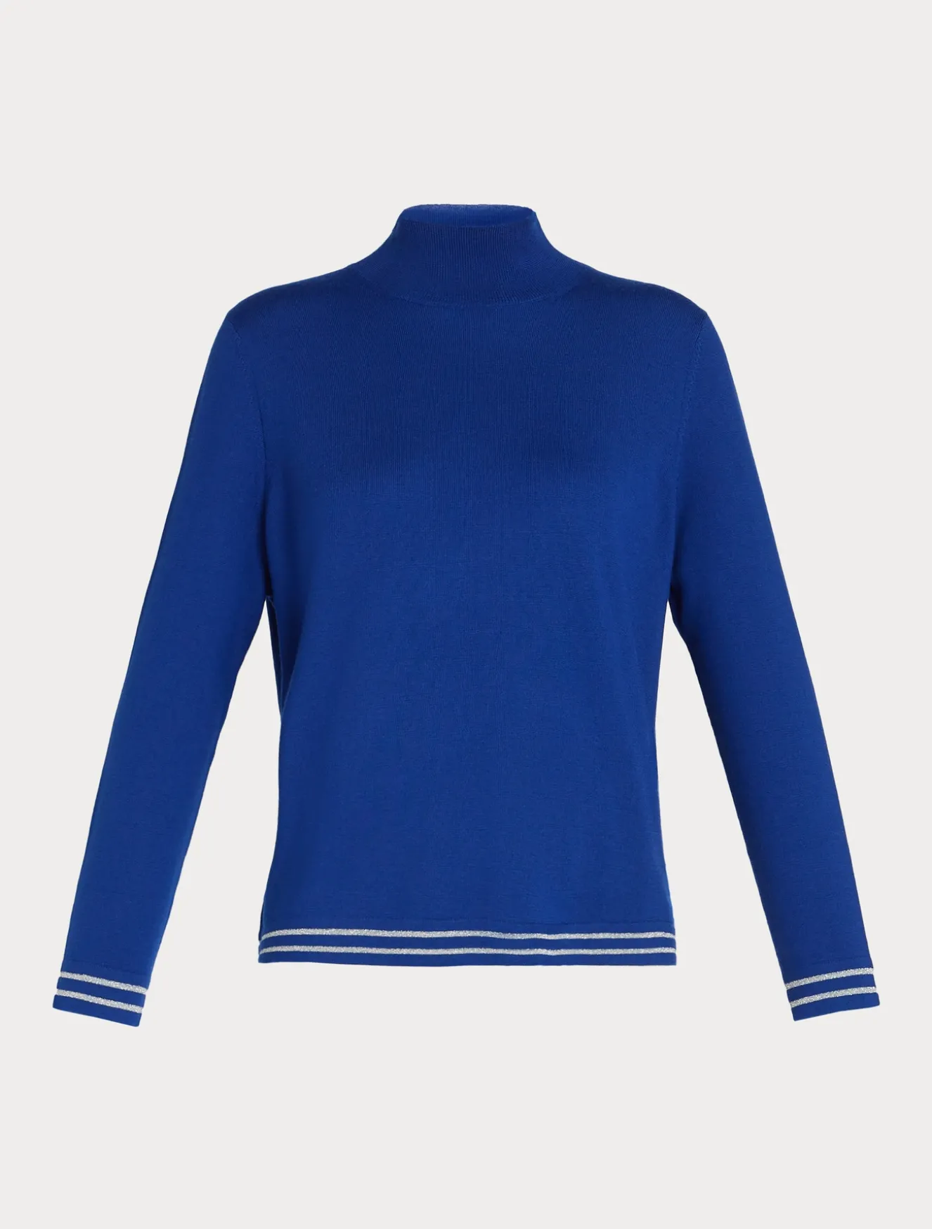 Rollkragenpullover aus Wolle und Lurex