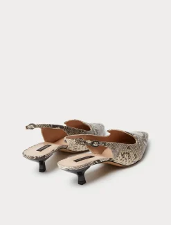 Slingback-Pumps aus Leder