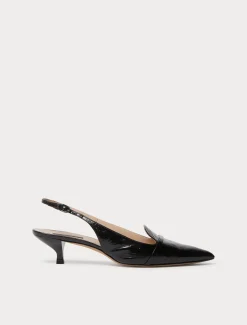 Slingback-Pumps aus Leder