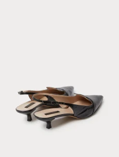 Slingback-Pumps aus Leder