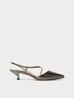 Slingback-Pumps aus Leder