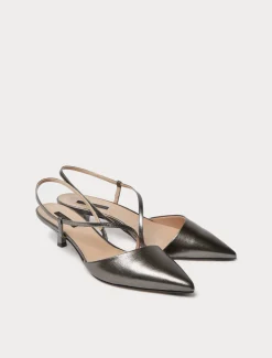 Slingback-Pumps aus Leder