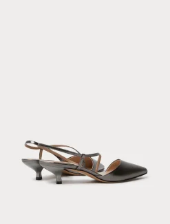 Slingback-Pumps aus Leder