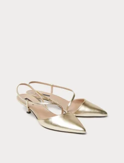 Slingback-Pumps aus Leder