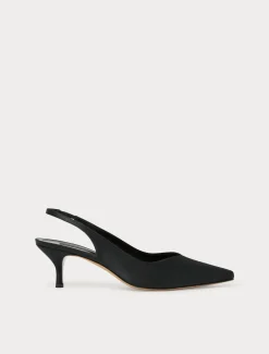 Slingback-Pumps aus Satin