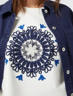 Sweatshirt aus Jersey mit Stickerei