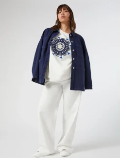 Sweatshirt aus Jersey mit Stickerei