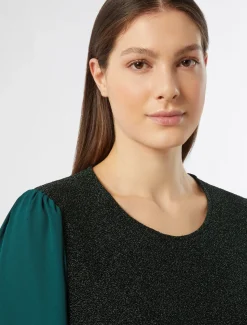 Sweatshirt aus Lamé-Jersey und Georgette