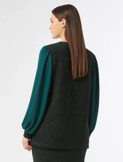 Sweatshirt aus Lamé-Jersey und Georgette