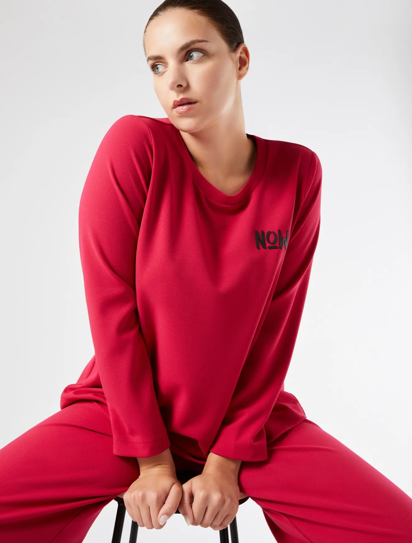 Sweatshirt aus Scuba Crêpe