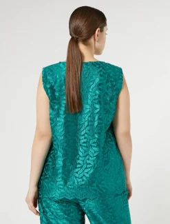 Top aus besticktem Tüll