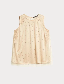 Top aus besticktem Tüll