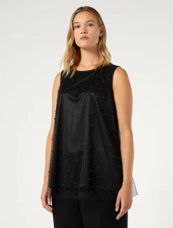 Top aus besticktem Tüll