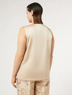 Top aus Crêpe-Envers-Satin