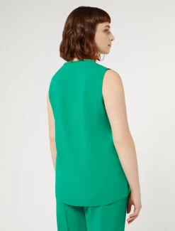 Top aus Crêpe-Envers-Satin