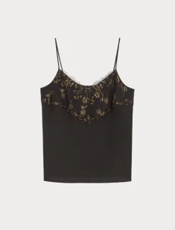 Top aus glattem Satin