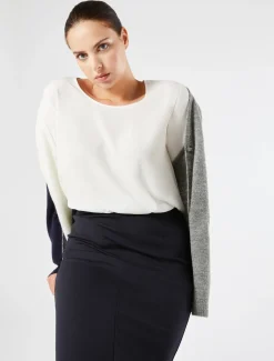 T-Shirt aus Jersey, Acetat und Seide