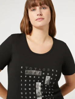 T-Shirt aus Jersey mit Stickerei