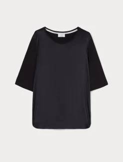 T-Shirt aus Jersey und Satin